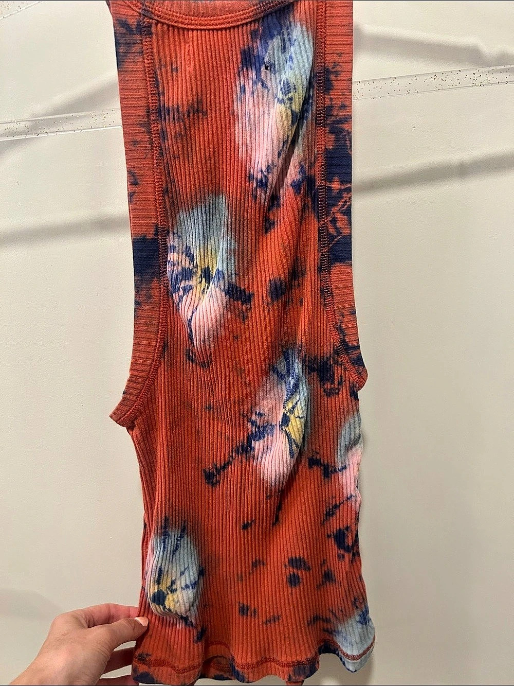 We the Free Abstract Ribbed Tank Top Orange & Blue - Picture 3 of 3